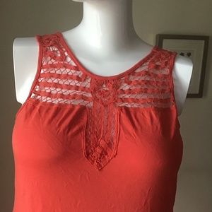 Embroidered orange cover up/ tunic top